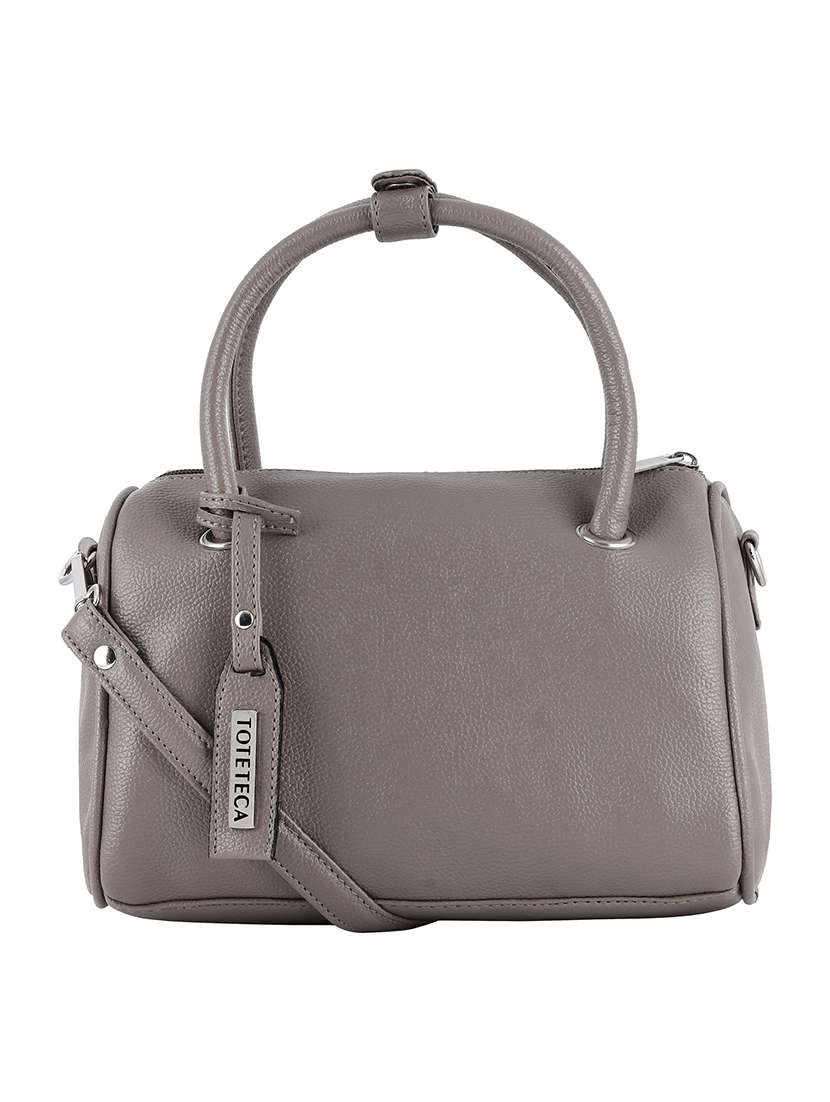 beige leatherette (pu) duffel handbag - 20026763 -  Standard Image - 1