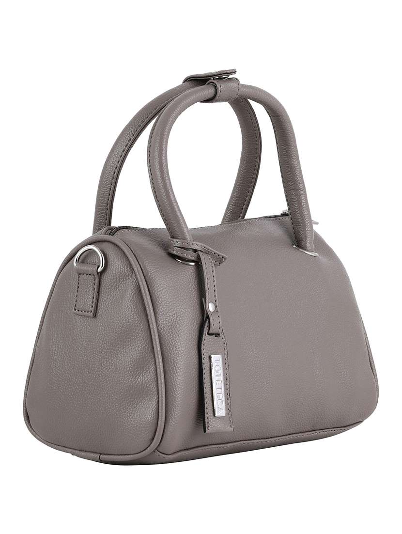 beige leatherette (pu) duffel handbag - 20026763 -  Standard Image - 4