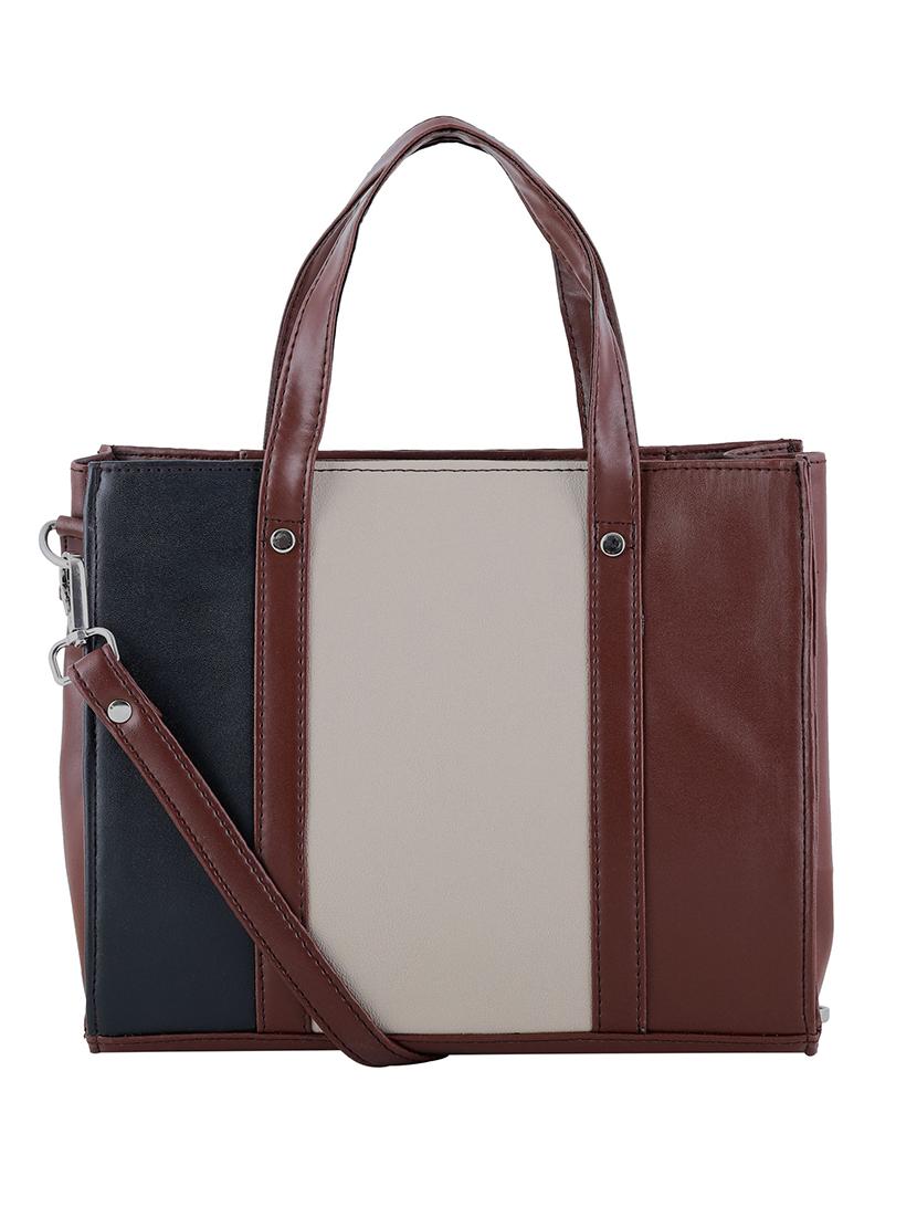 color block leatherette (pu) regular handbag - 20026765 - Standard Image - 1