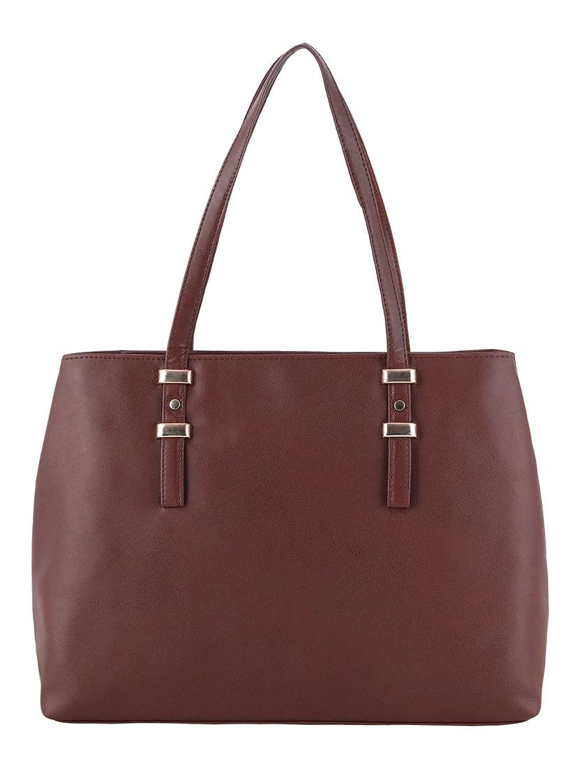 brown leatherette (pu) regular handbag - 20026768 - Standard Image - 1