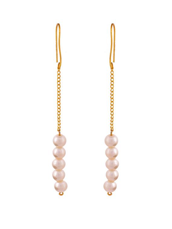 white brass drop earring - 20026836 -  Standard Image - 1