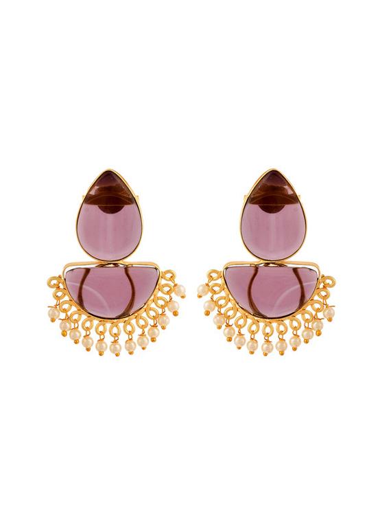 women gold plated drop earring - 20026839 - Standard Image - 1