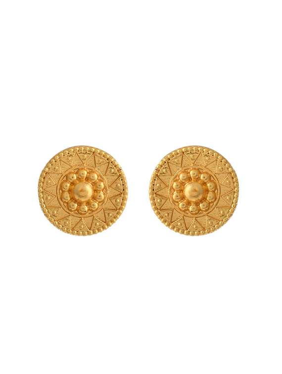 gold brass studs earring - 20026841 - Standard Image - 1