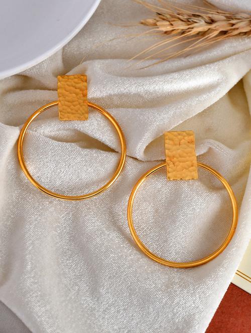 gold brass hoop earring - 20026845 - Standard Image - 0