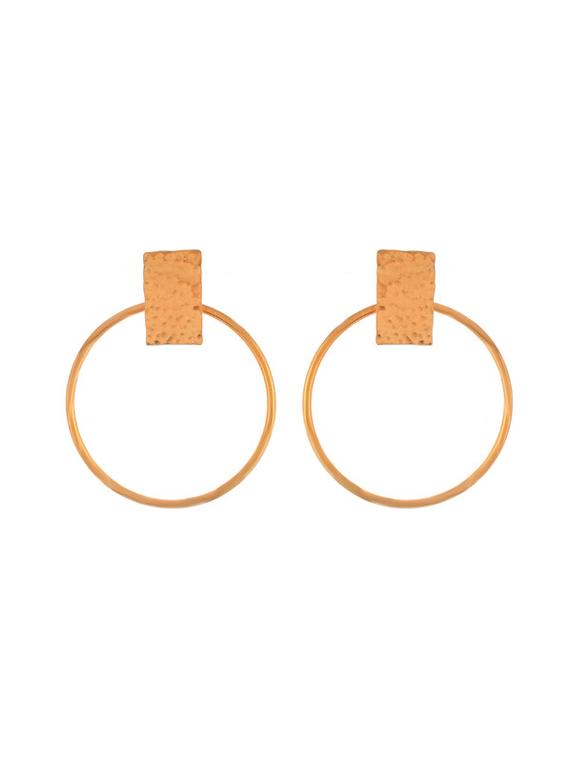 gold brass hoop earring - 20026845 - Standard Image - 1