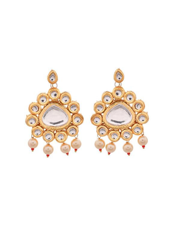 gold brass drop earring - 20026846 -  Standard Image - 1