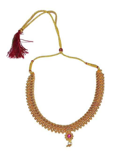golden kolhapuri choker for women  - 20028260 -  Standard Image - 0