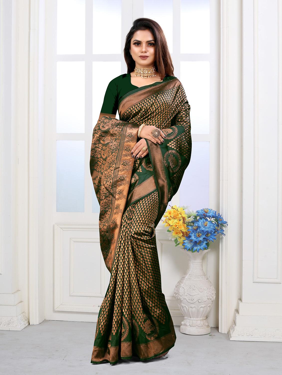 women's banarasi saree with blouse - 20029508 - Standard Image - 1