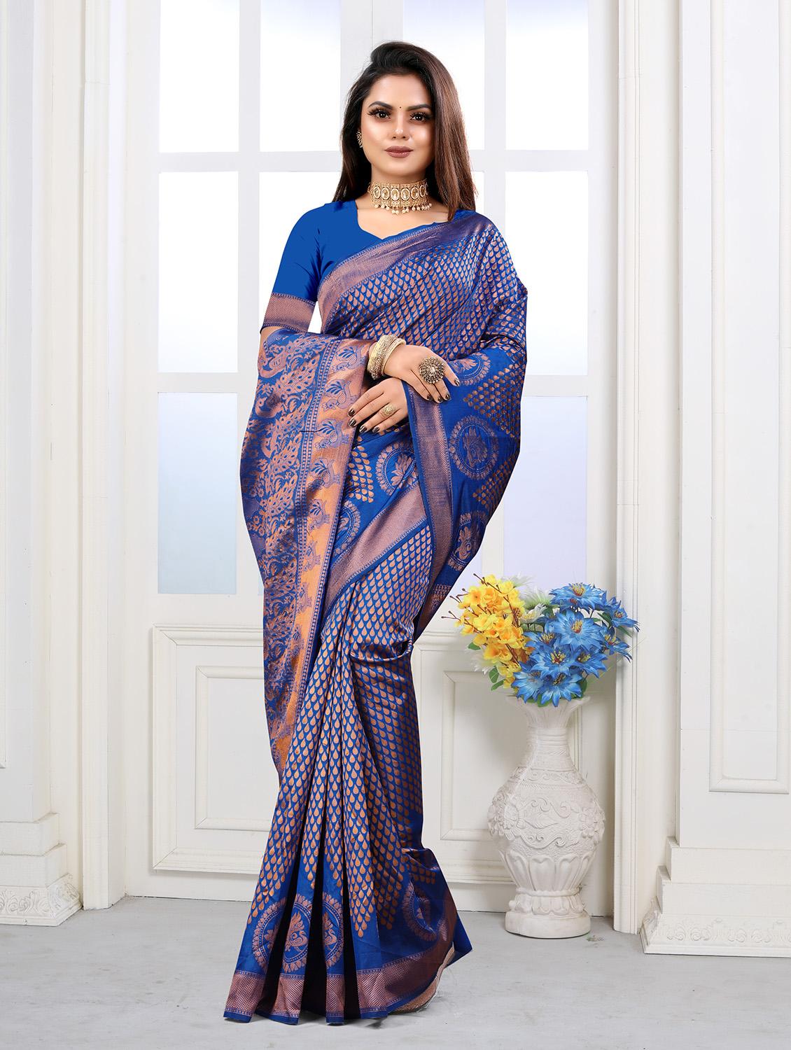 women's banarasi saree with blouse - 20029509 - Standard Image - 1