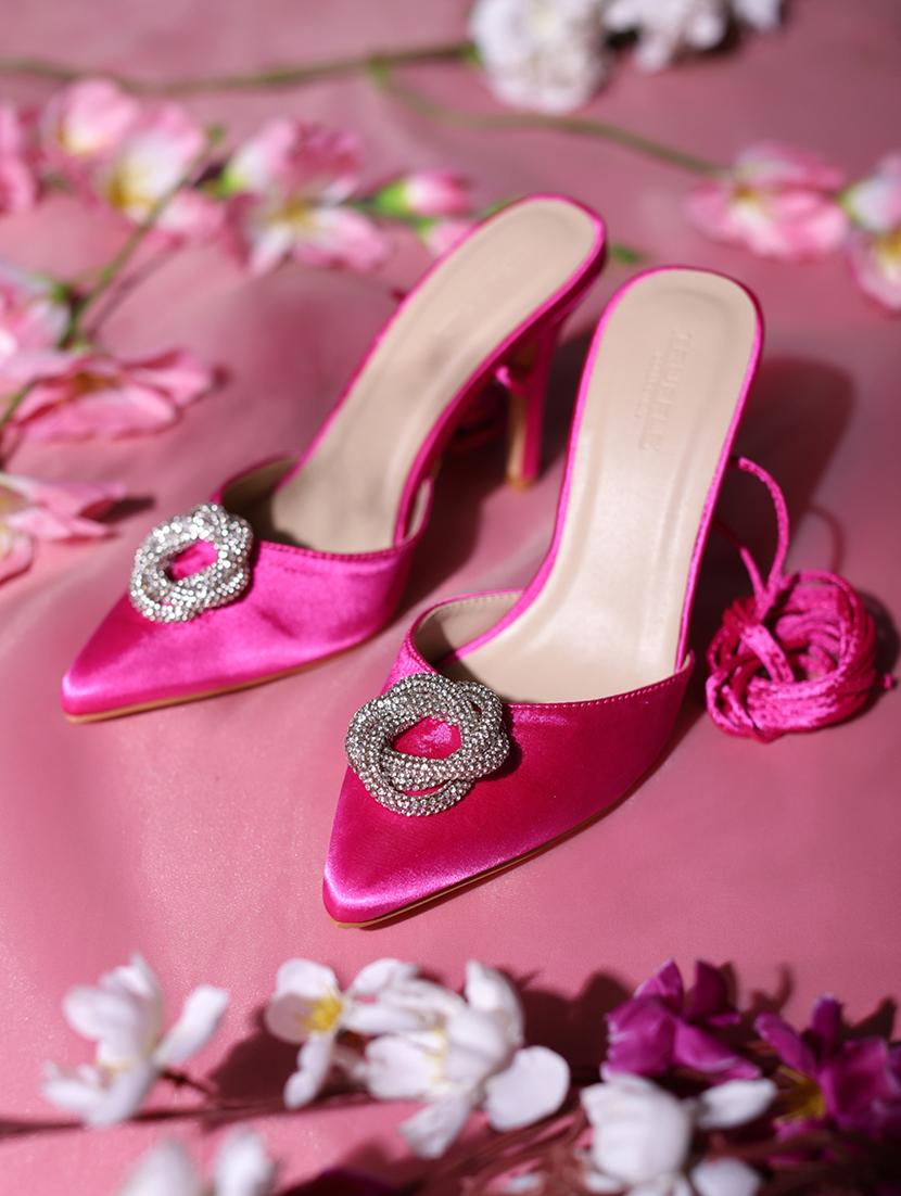 pink lace-up stiletto sandals - 20029613 - Zoom Image - 0
