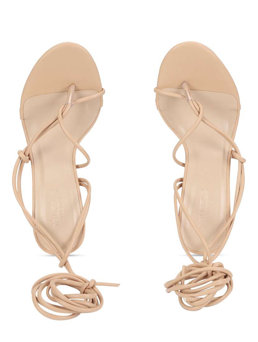 nude lace-up stiletto sandals - 20029628 - Standard Image - 4