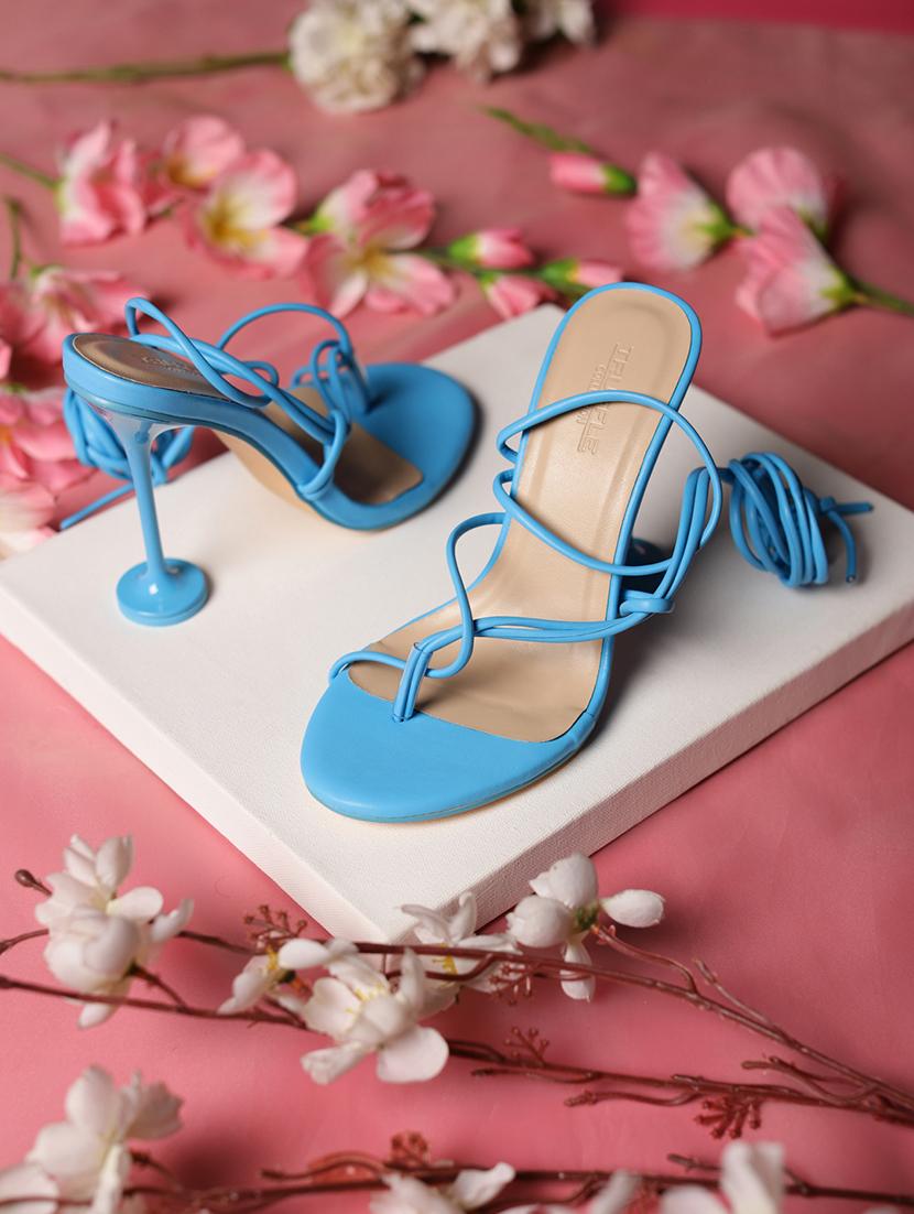 blue lace-up stiletto sandals - 20029629 - Zoom Image - 0