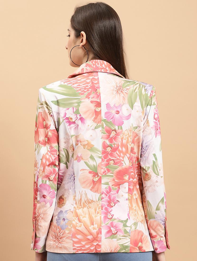lapel neck printed long sleeves blazer - 20029638 - Standard Image - 4