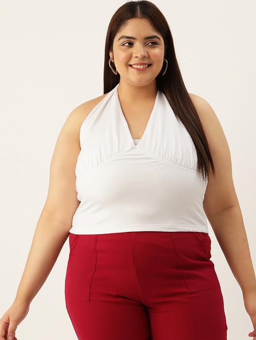 women's crop halter neck top - 20029940 - Standard Image - 0