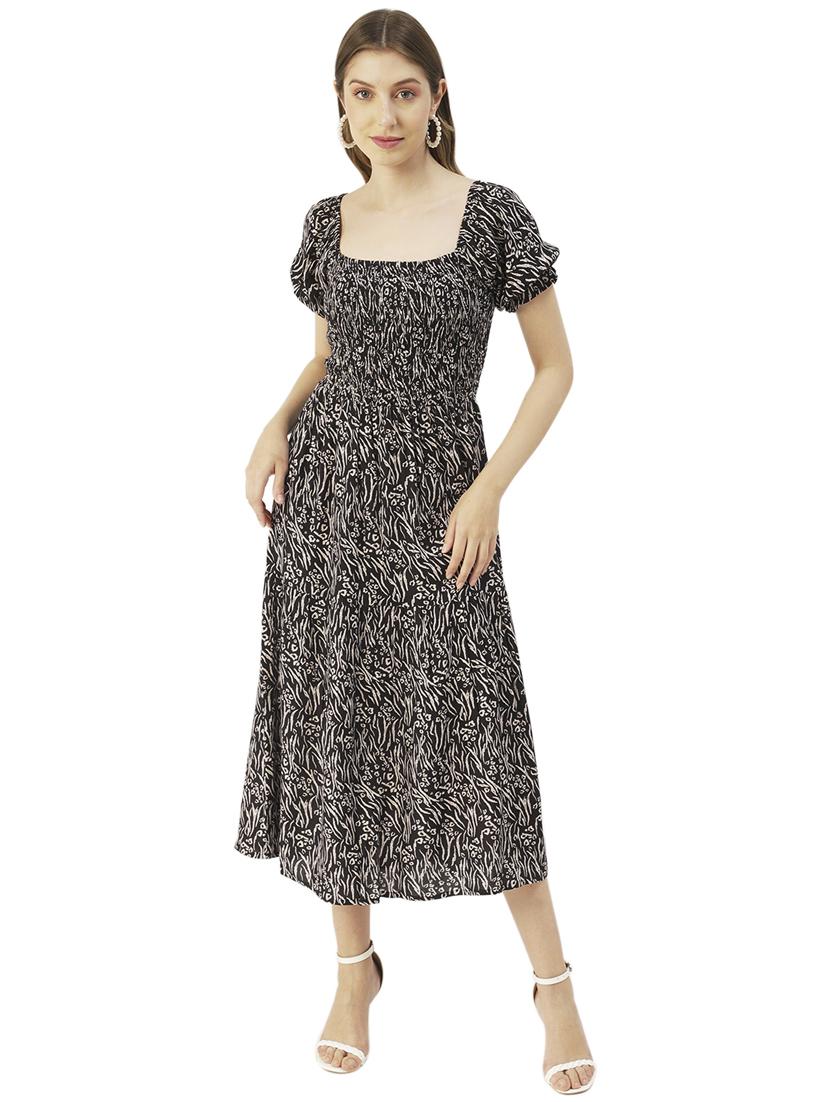 women's fit & flare printed dress - 20031226 -  Zoom Image - 0
