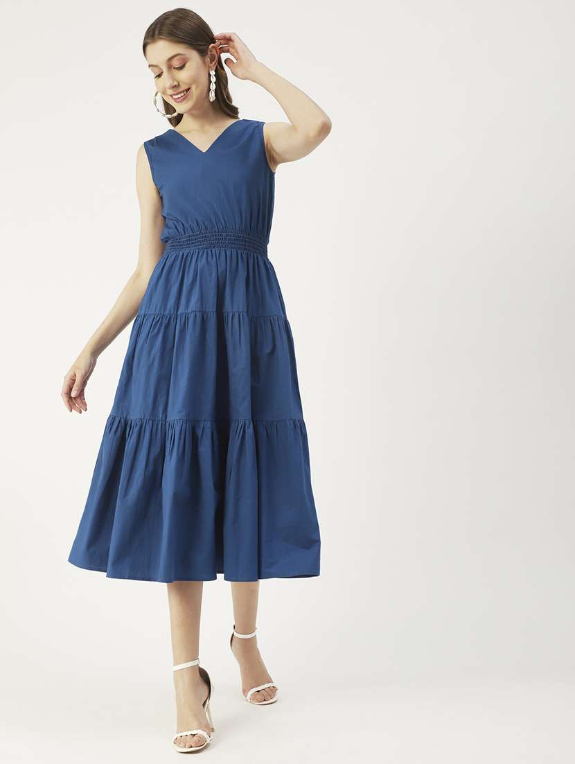 women's tiered dress solid dress