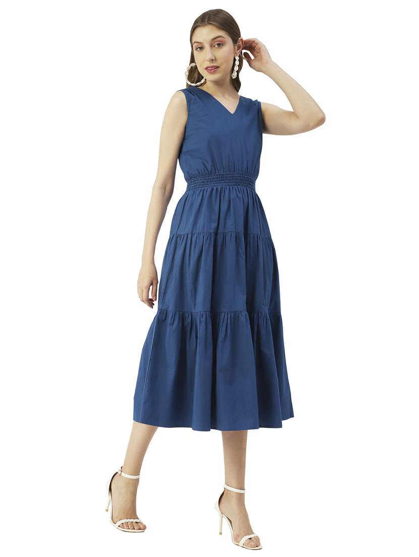 women's tiered dress solid dress - 20031227 -  Standard Image - 1