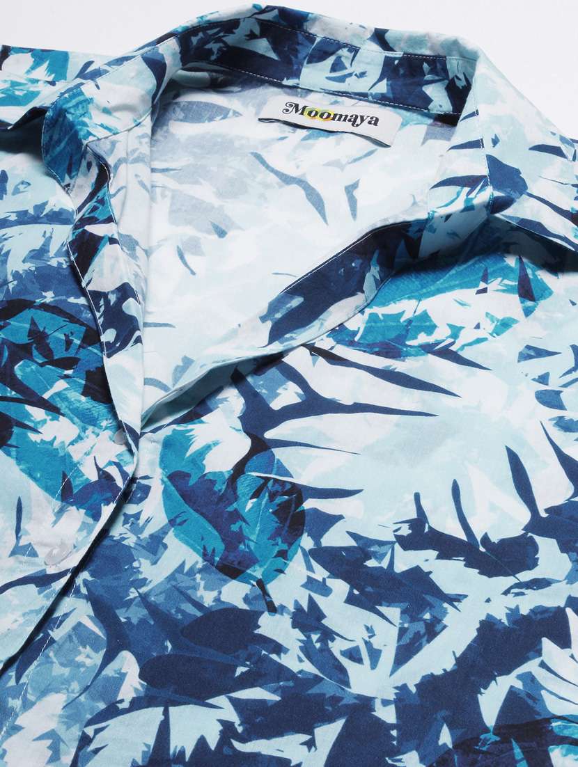 blue cotton blend crop shirt - 20031252 -  Standard Image - 4