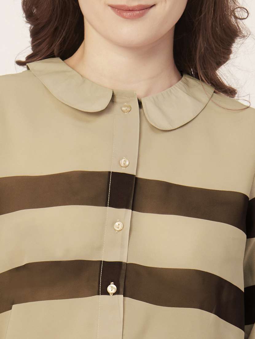 peter pan neck printed shirt - 20031264 - Standard Image - 4