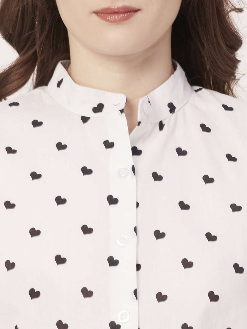 mandarin neck printed shirt - 20031268 -  Standard Image - 4