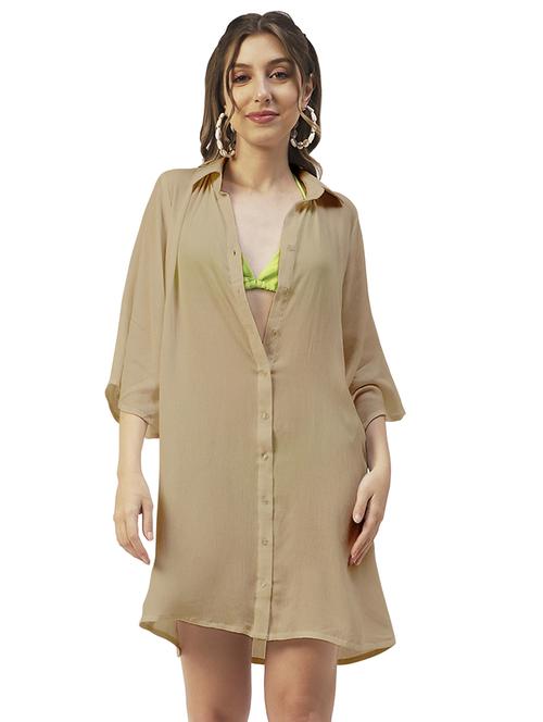 long sleeved solid shirt tunic - 20031281 -  Standard Image - 0
