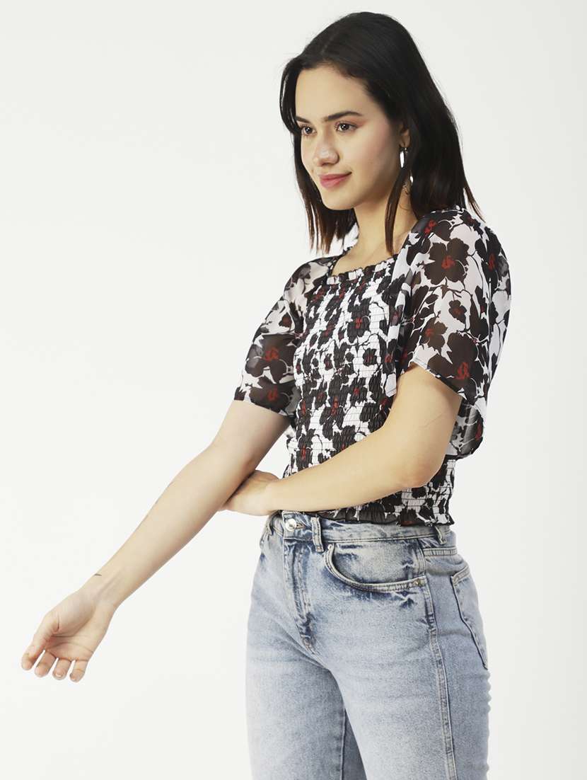 women's crop square neck top - 20031285 -  Standard Image - 1