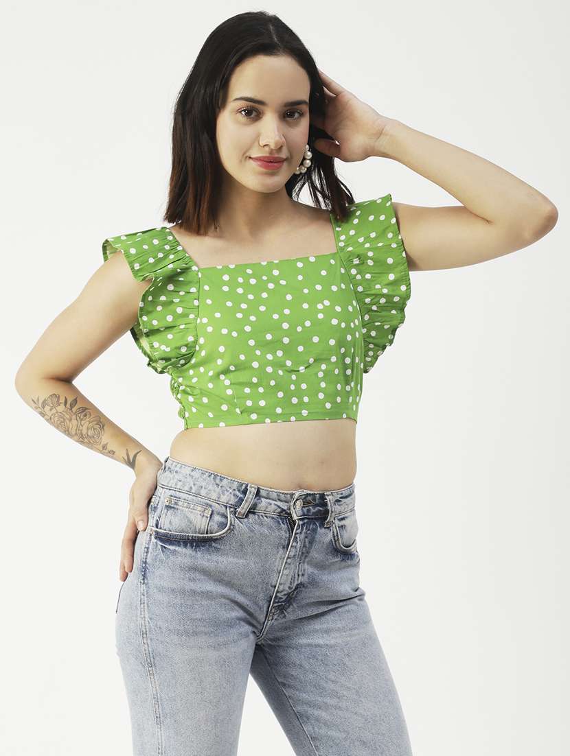 women's crop square neck top - 20031294 -  Standard Image - 1