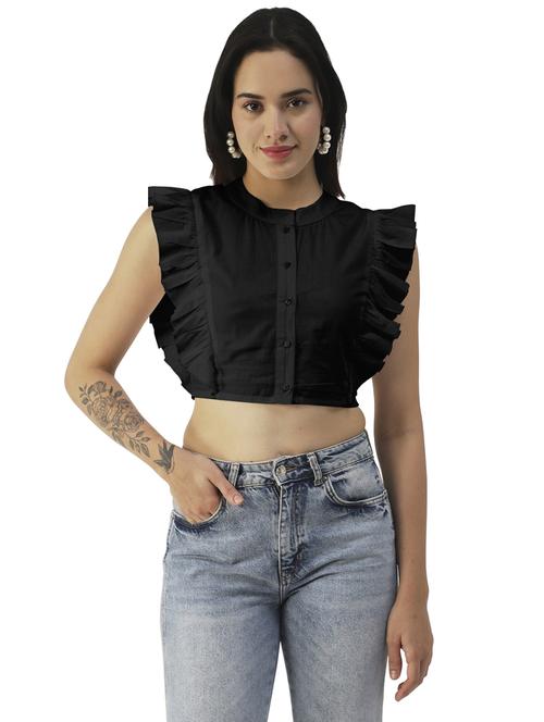 women's crop crew neck top - 20031296 -  Standard Image - 0