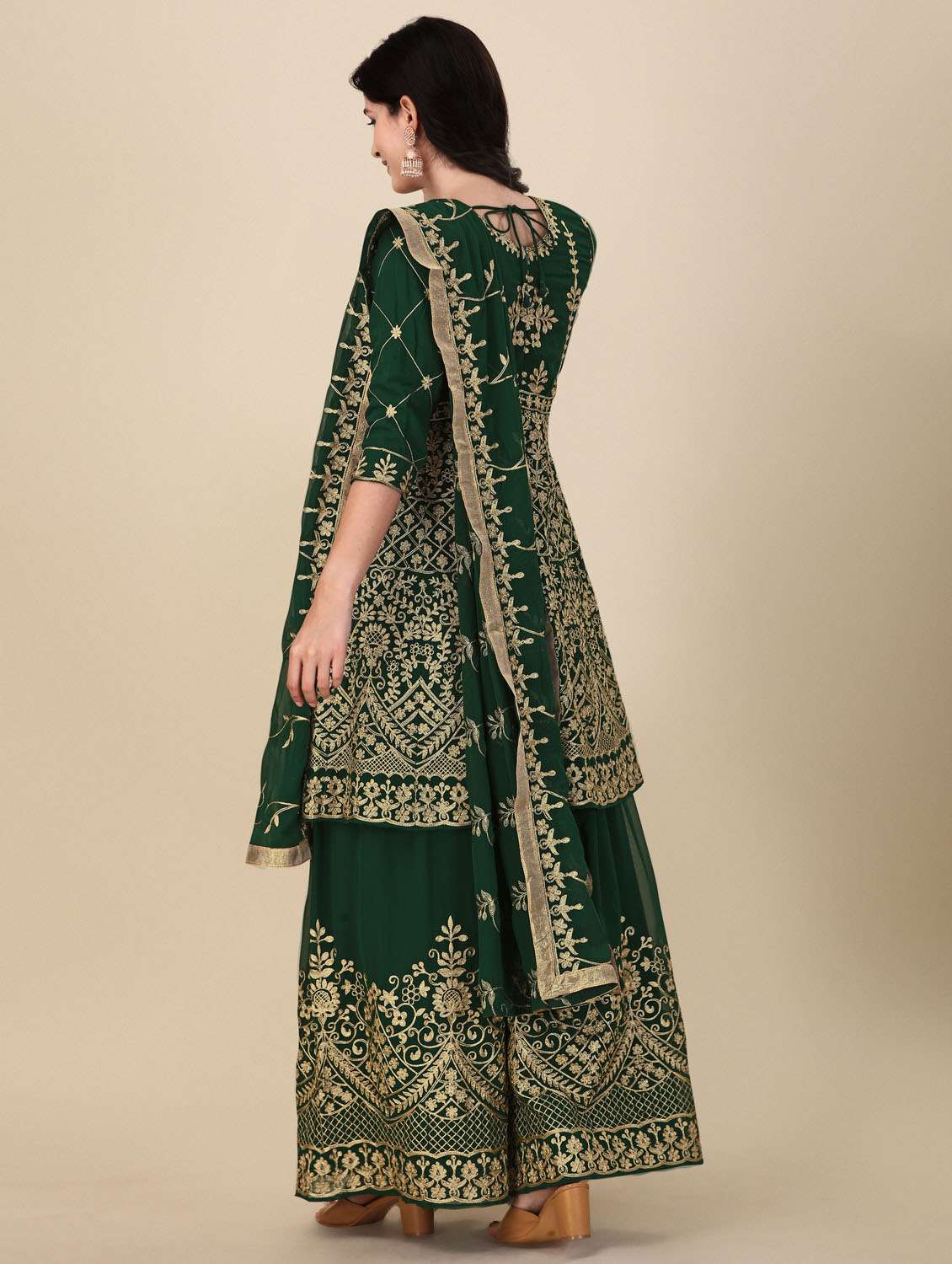 women embroidered semi-stitched suit set - 20031313 -  Standard Image - 1