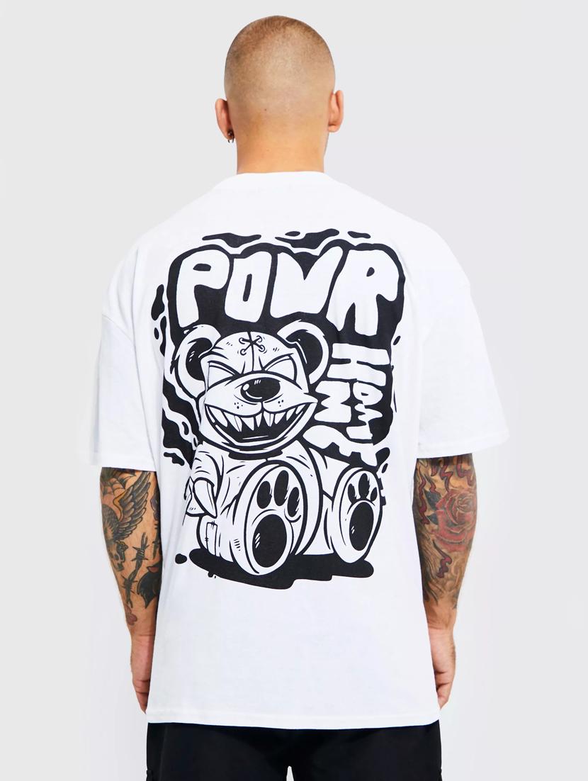 round neck back print t-shirt - 20031518 - Standard Image - 1