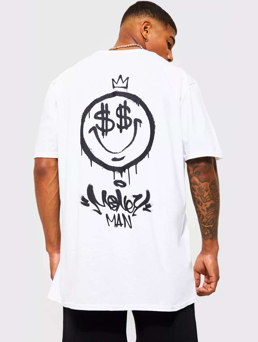 round neck back print t-shirt - 20031519 - Standard Image - 1