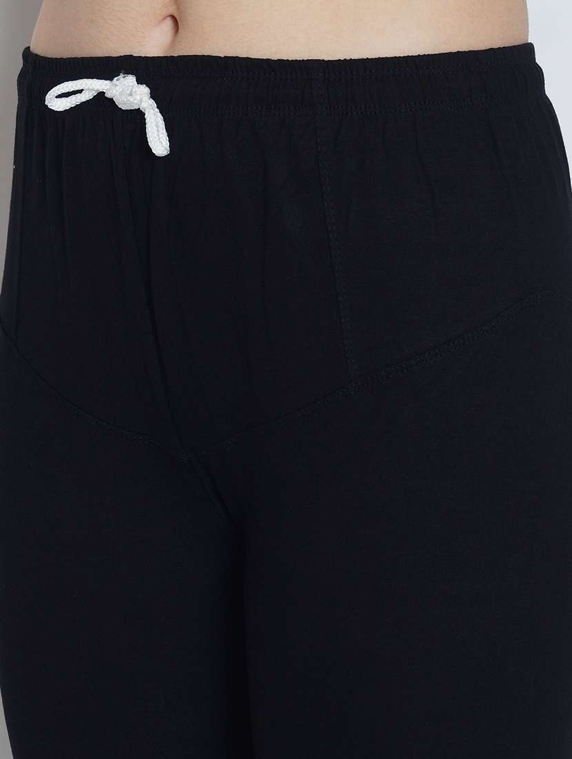 black cotton lycra leggings - 20031632 -  Standard Image - 4