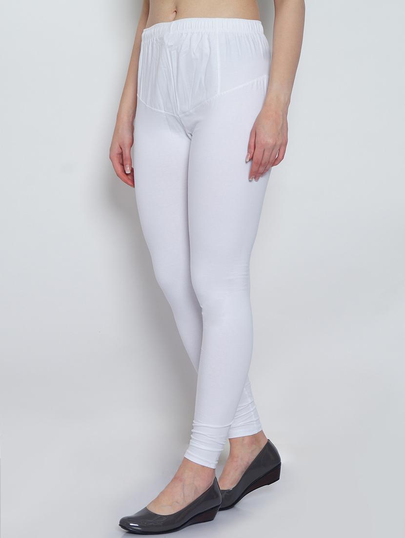 white cotton lycra leggings - 20031633 -  Standard Image - 1