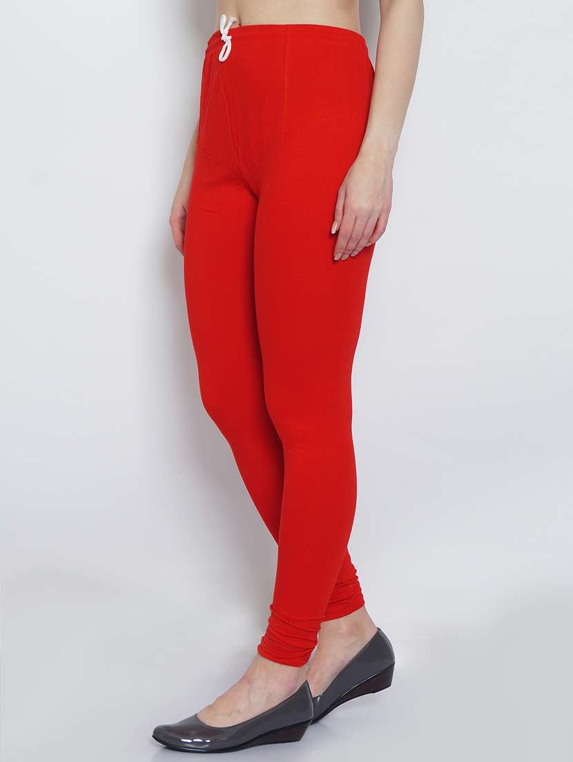 red cotton lycra leggings - 20031634 -  Standard Image - 1