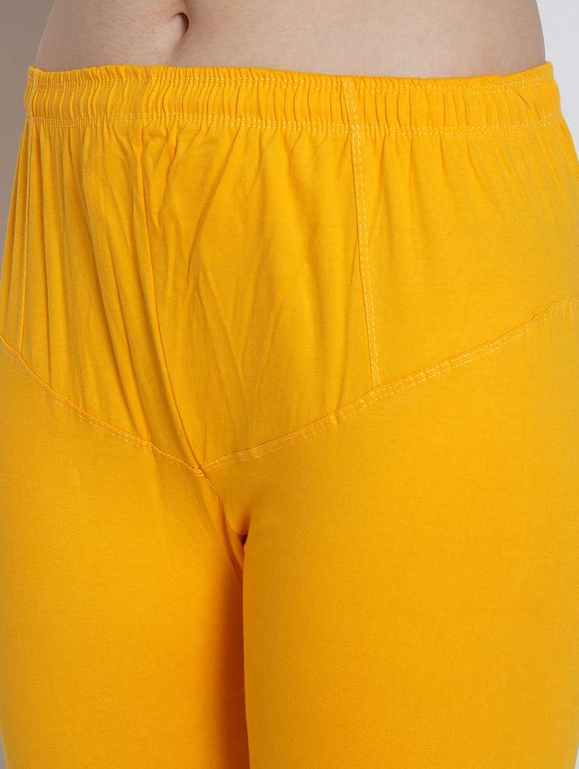 yellow cotton lycra leggings - 20031636 - Standard Image - 4