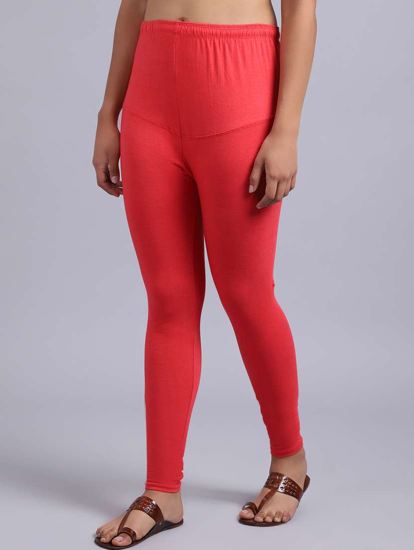 pink cotton lycra legging - 20031641 -  Standard Image - 1