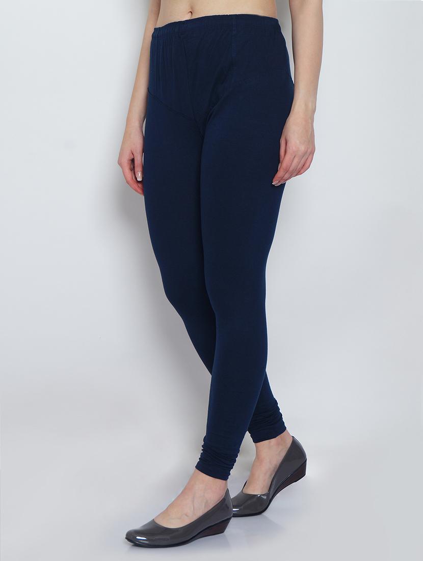navy blue cotton lycra leggings - 20031642 -  Standard Image - 1