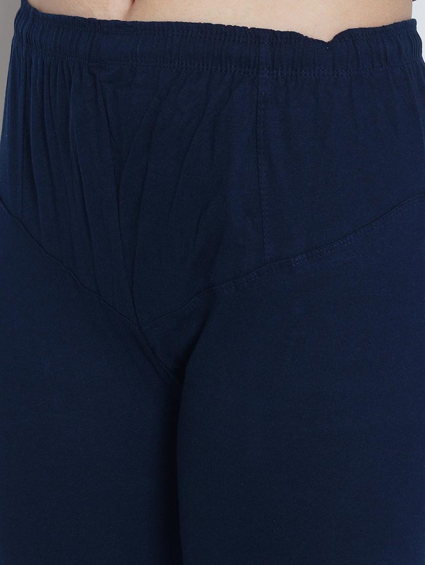 navy blue cotton lycra leggings - 20031642 - Standard Image - 4