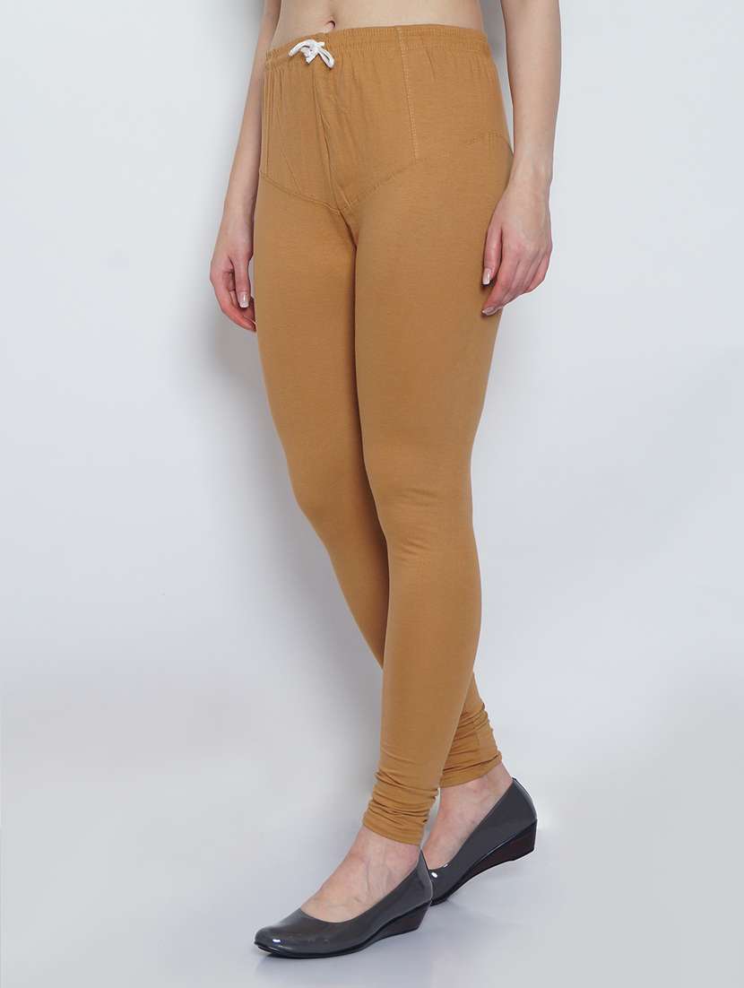 beige cotton lycra leggings - 20031645 -  Standard Image - 1