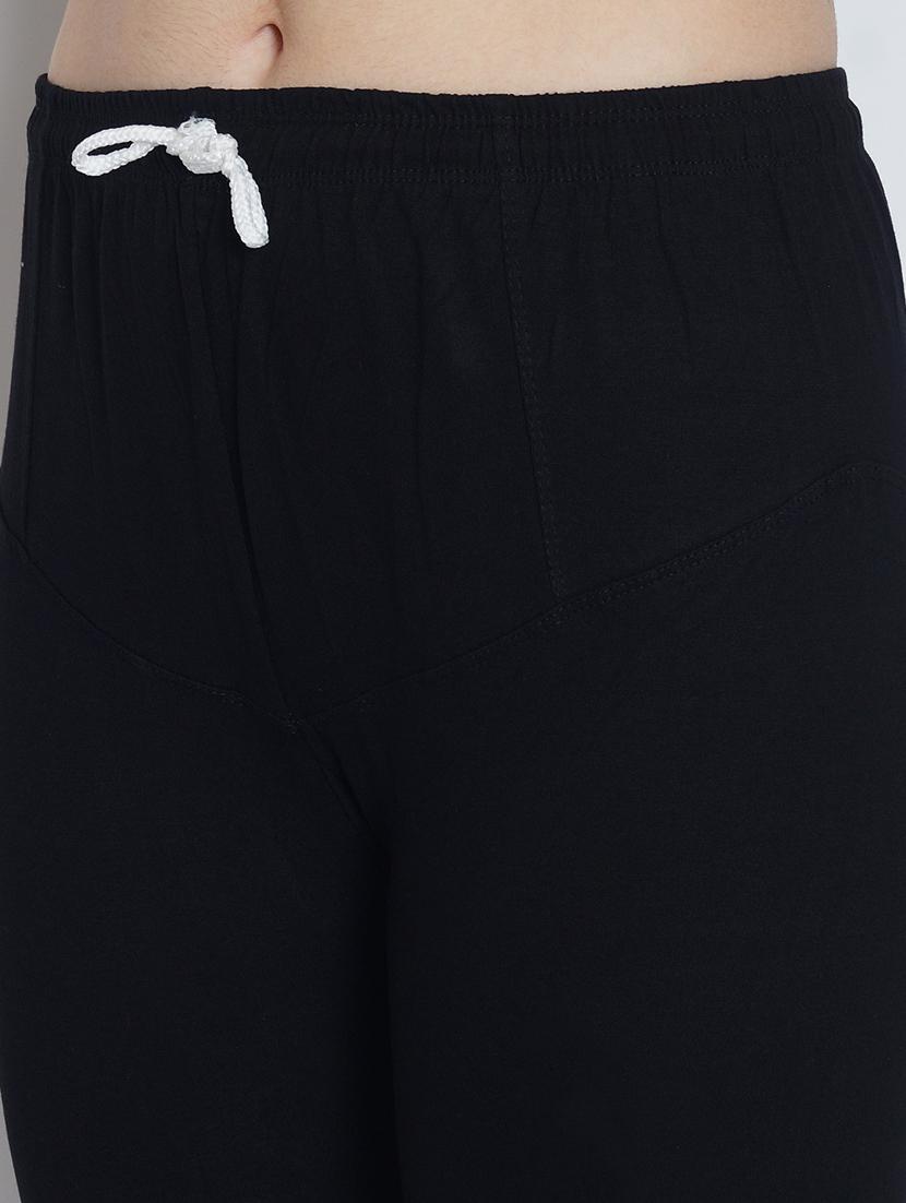 black cotton lycra leggings - 20031647 - Standard Image - 4