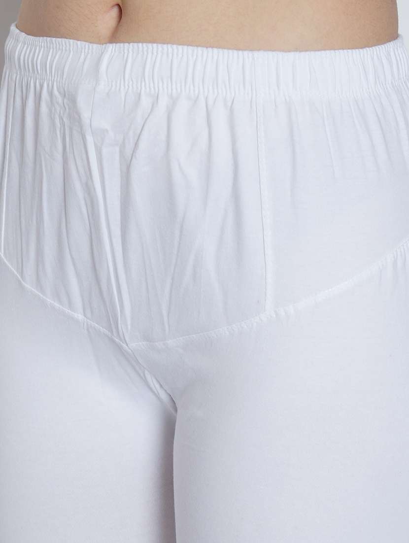 white cotton lycra leggings - 20031648 -  Standard Image - 4