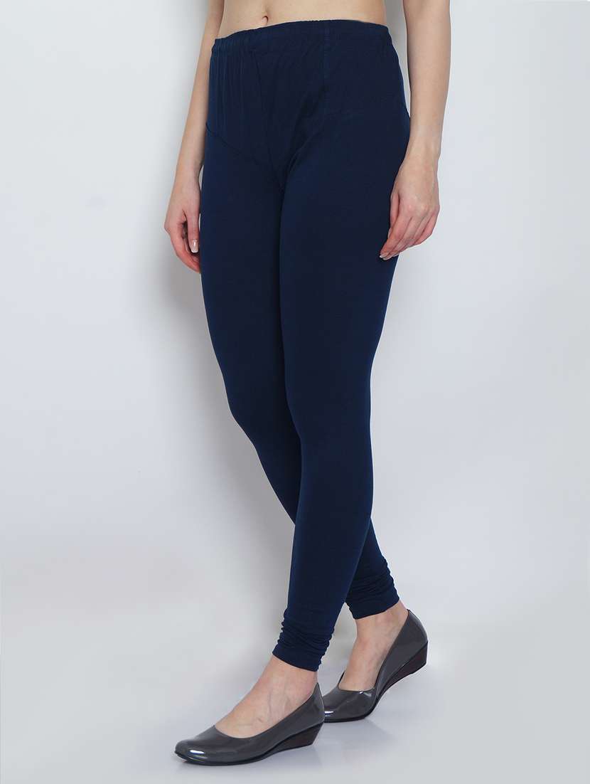 navy blue cotton lycra leggings - 20031657 -  Standard Image - 1