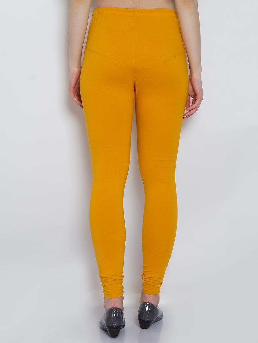 yellow cotton lycra leggings - 20031659 - Standard Image - 1