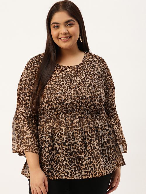 women's peplum round neck top - 20031897 - Standard Image - 0
