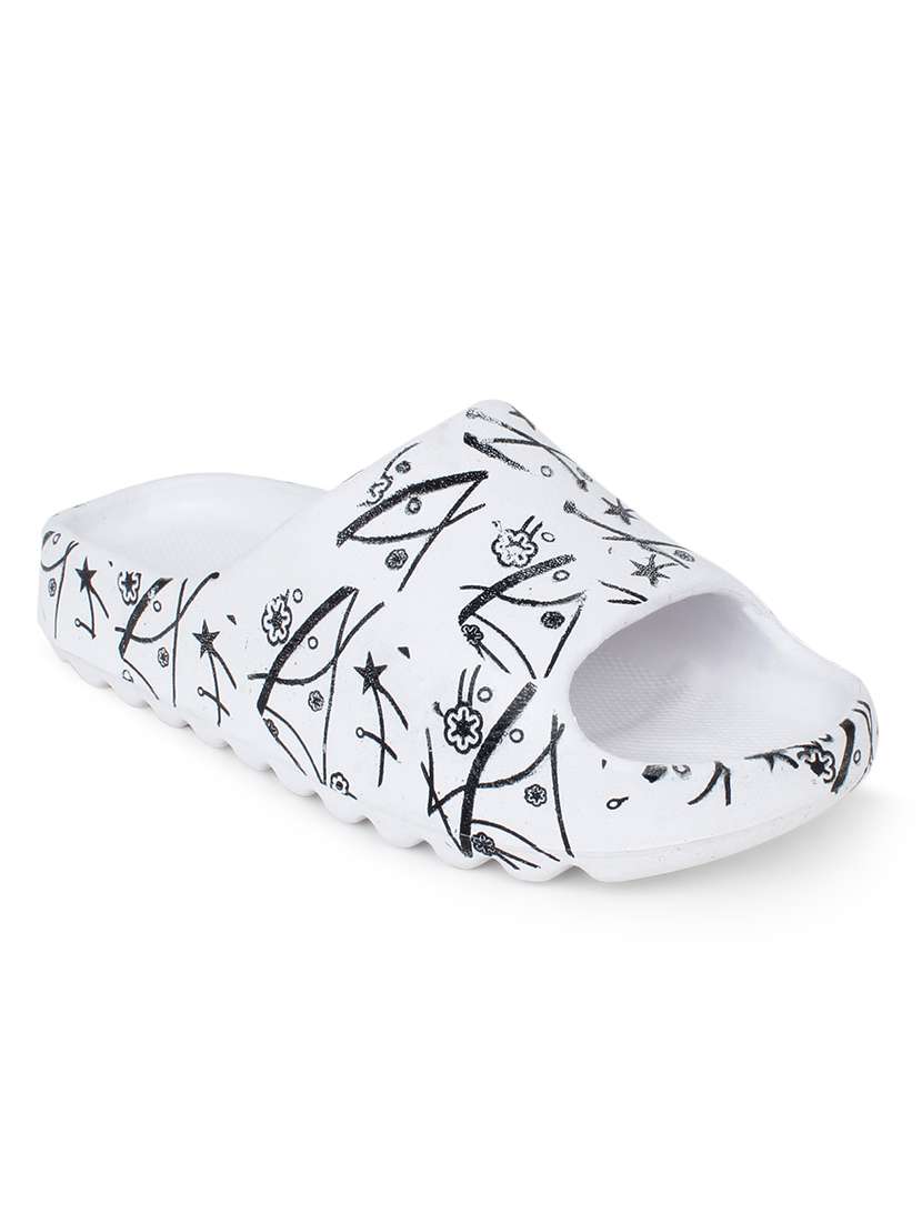 White Eva Slip On Flip Flops