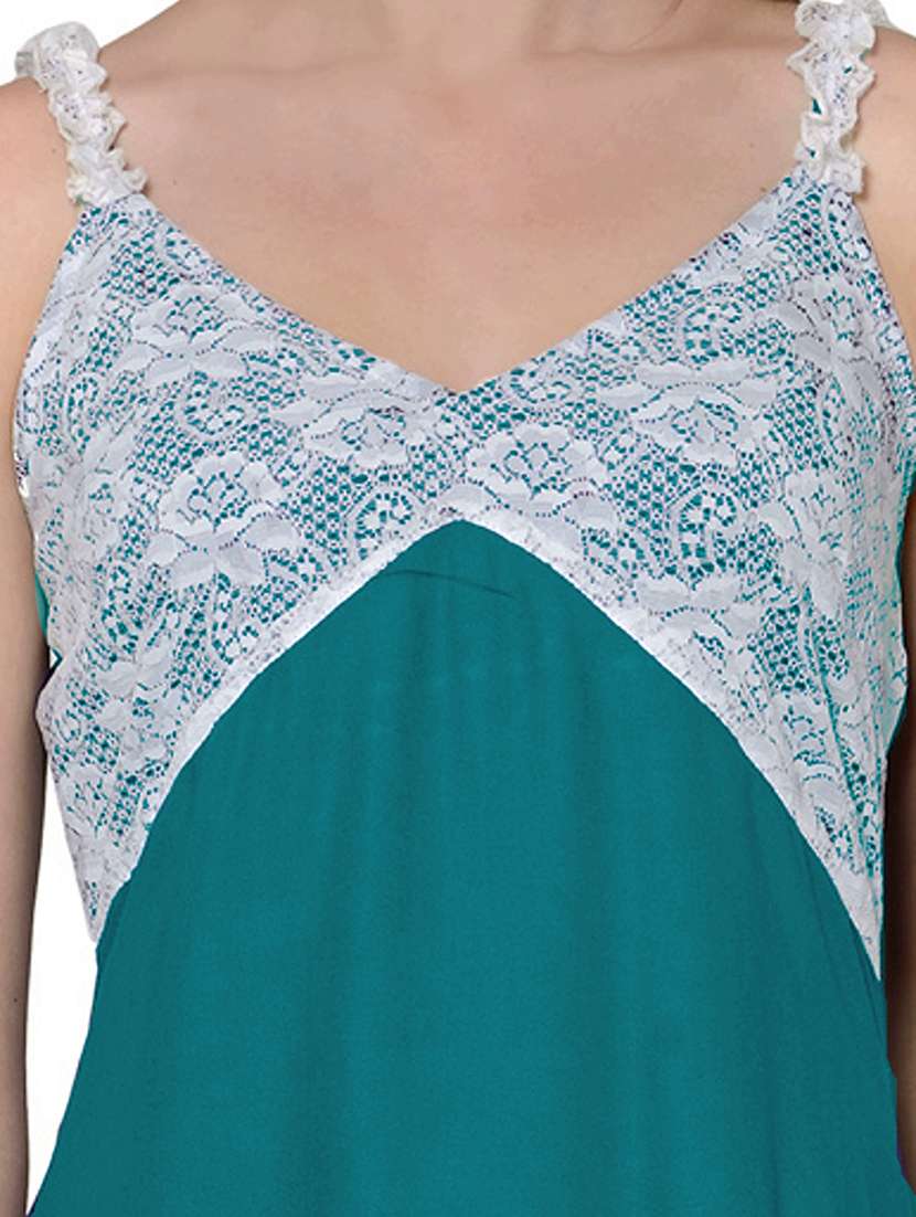 v-neck solid nighty - 20033430 -  Standard Image - 4