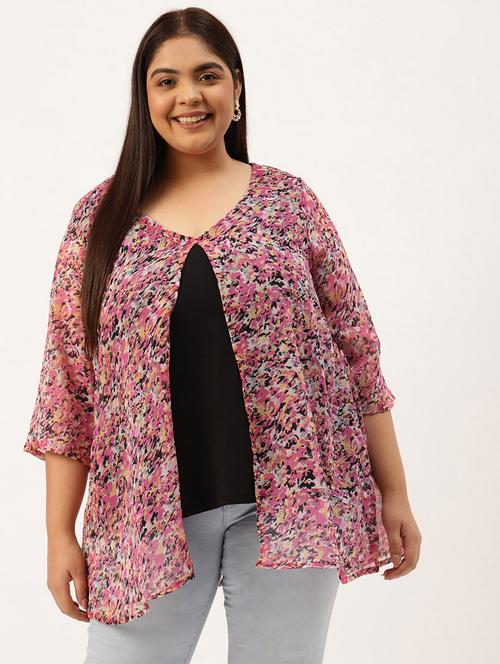 women's layered v neck top - 20036291 -  Standard Image - 0