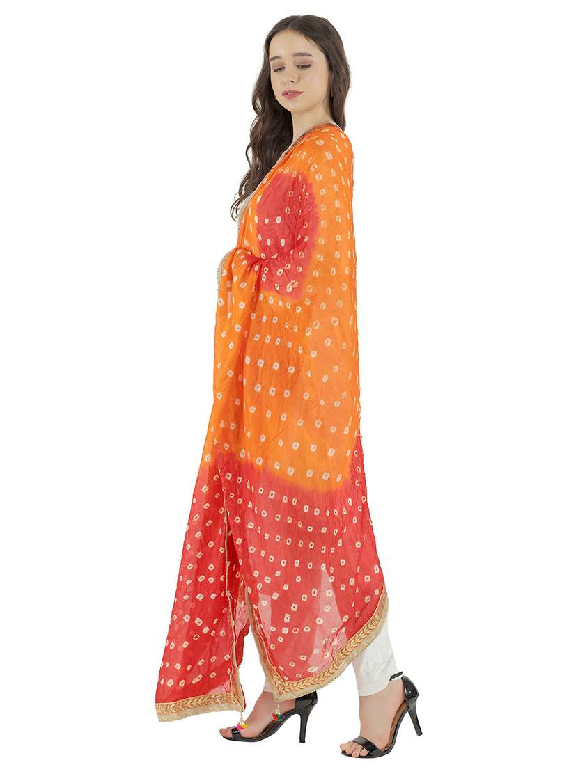 gota attached bandhani dupatta  - 20038360 -  Standard Image - 1