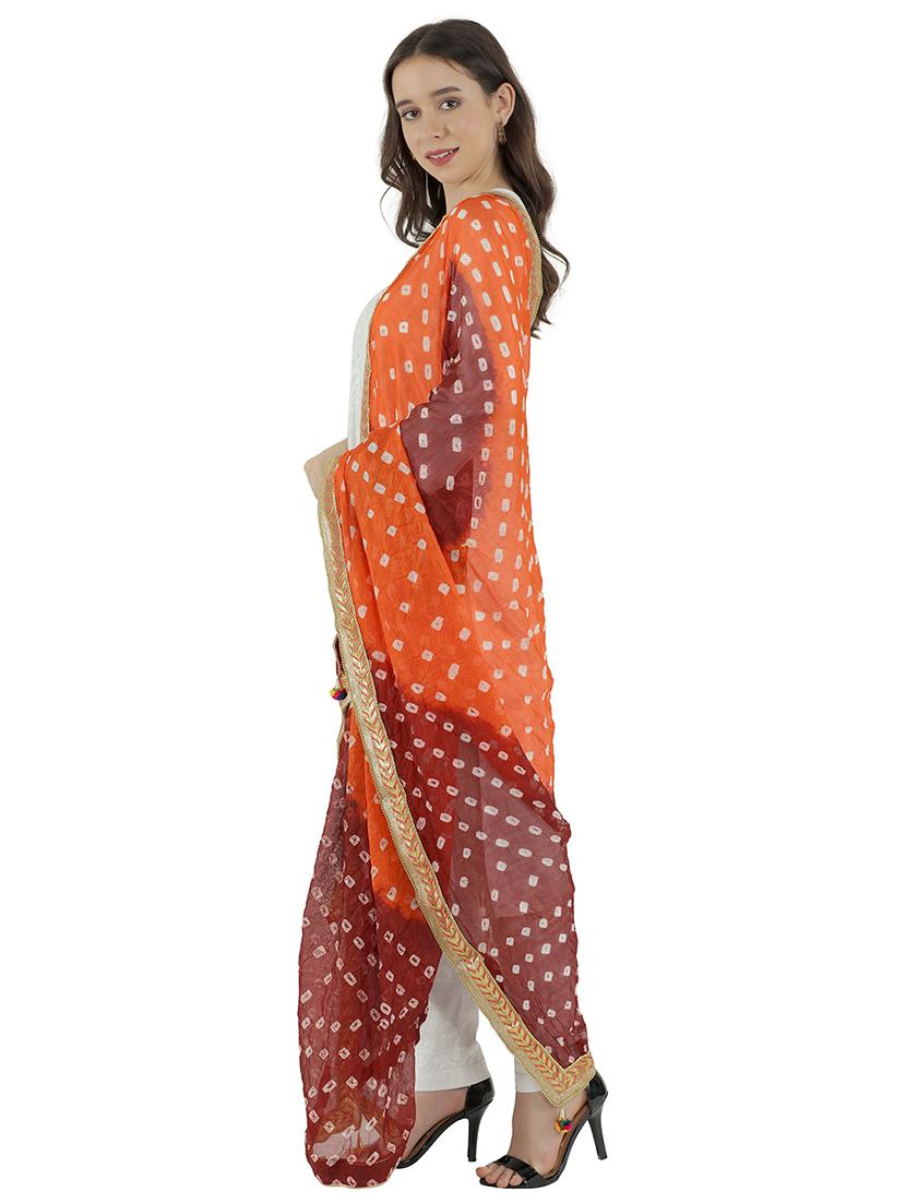 gota attached bandhani dupatta  - 20038368 -  Standard Image - 1