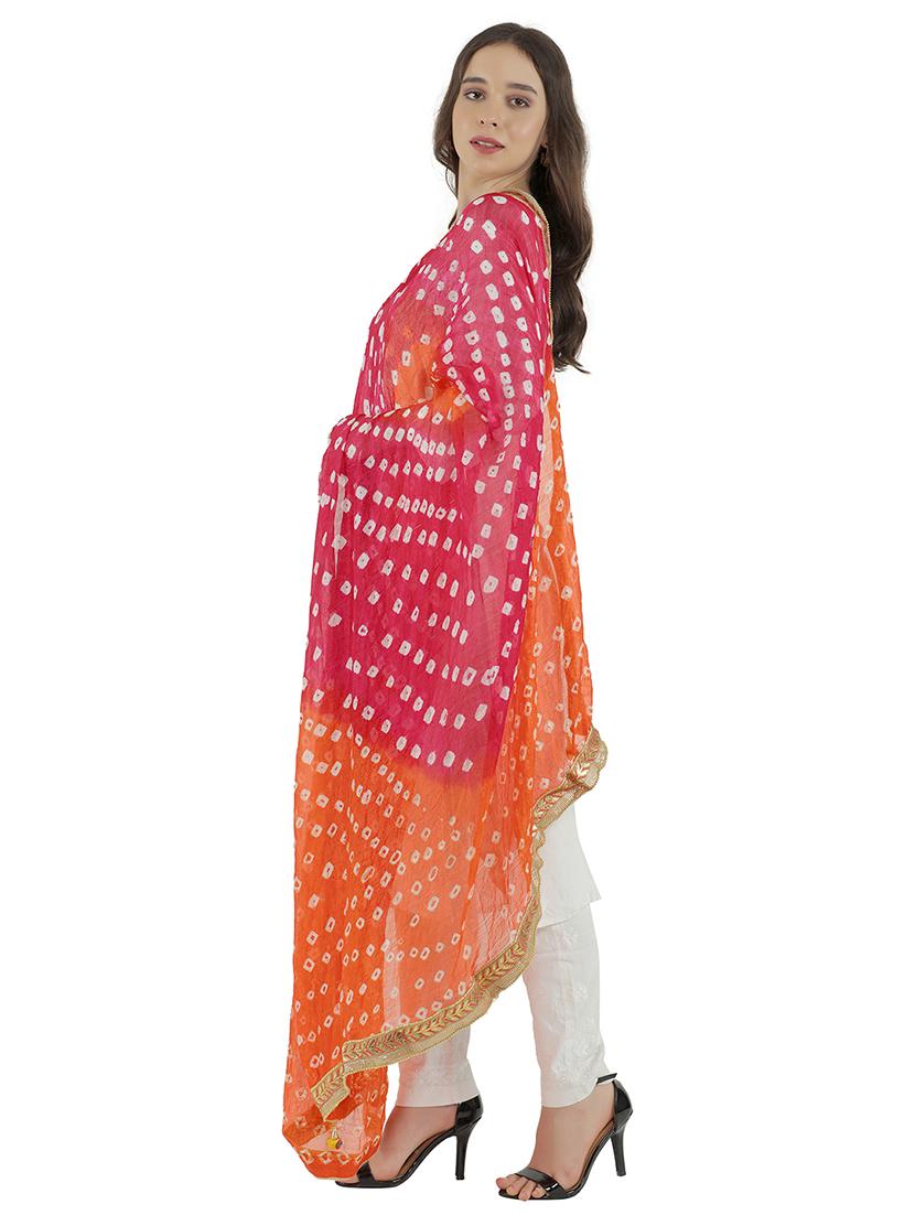gota attached bandhani dupatta  - 20038372 -  Standard Image - 1